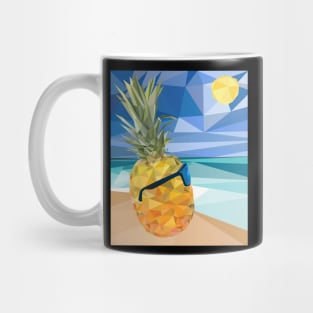 Low Poly Pineapple on the Beach Mug